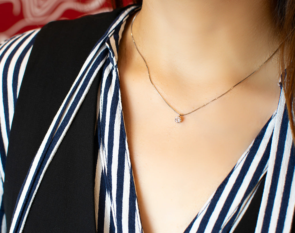 ラボグロウンダイヤモンドネックレス/0.271ct/D/SI1/Good
