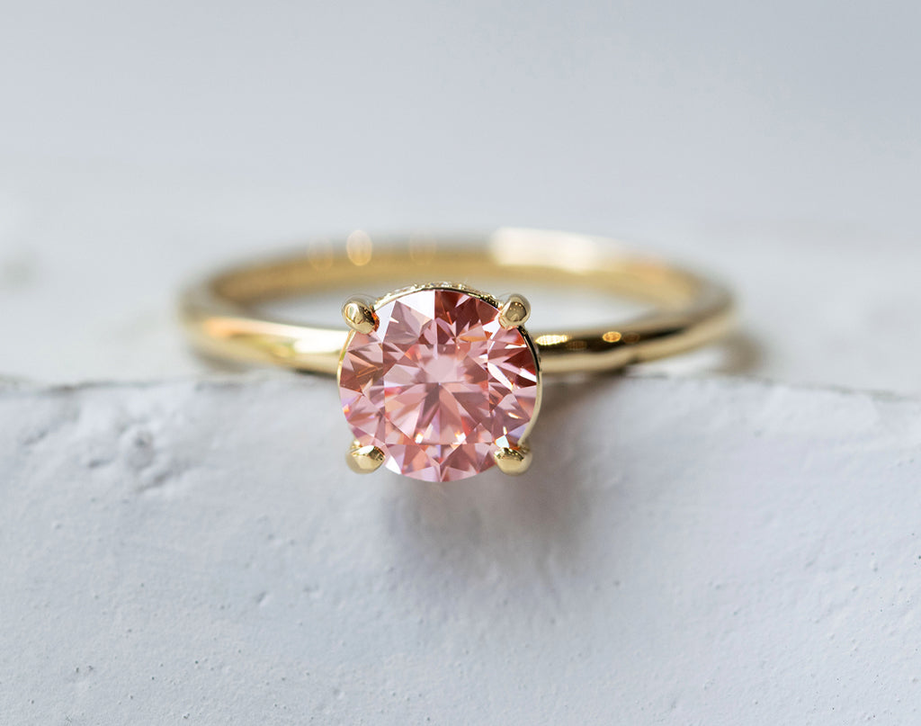 ラボグロウン ピンクダイヤモンドリング/1.02ct/FANCY INTENSE PINK/VVS2-EX