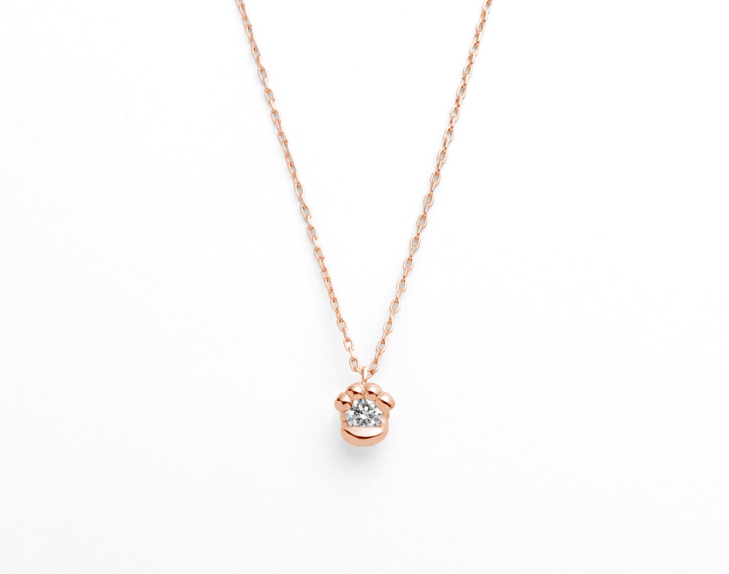 【N.E.K.O. 】猫の肉球モチーフ ネックレス(0.04ct)