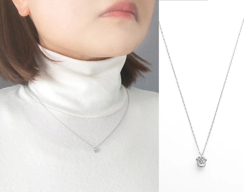 【N.E.K.O. 】猫の肉球モチーフ ネックレス(0.08ct)