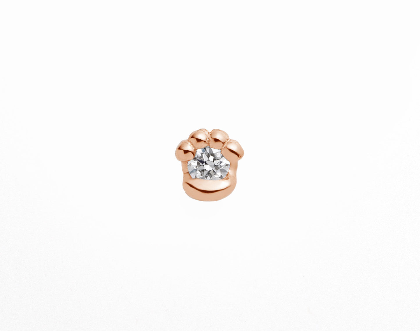 【N.E.K.O. 】猫の肉球モチーフ ピアス(0.08ct)