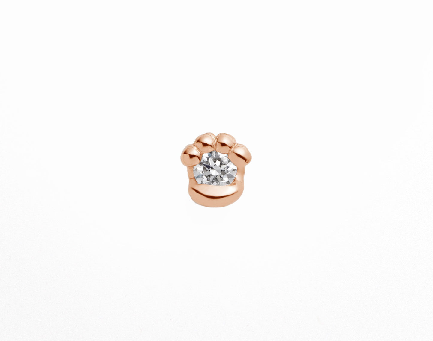 【N.E.K.O. 】猫の肉球モチーフピアス(0.04ct)