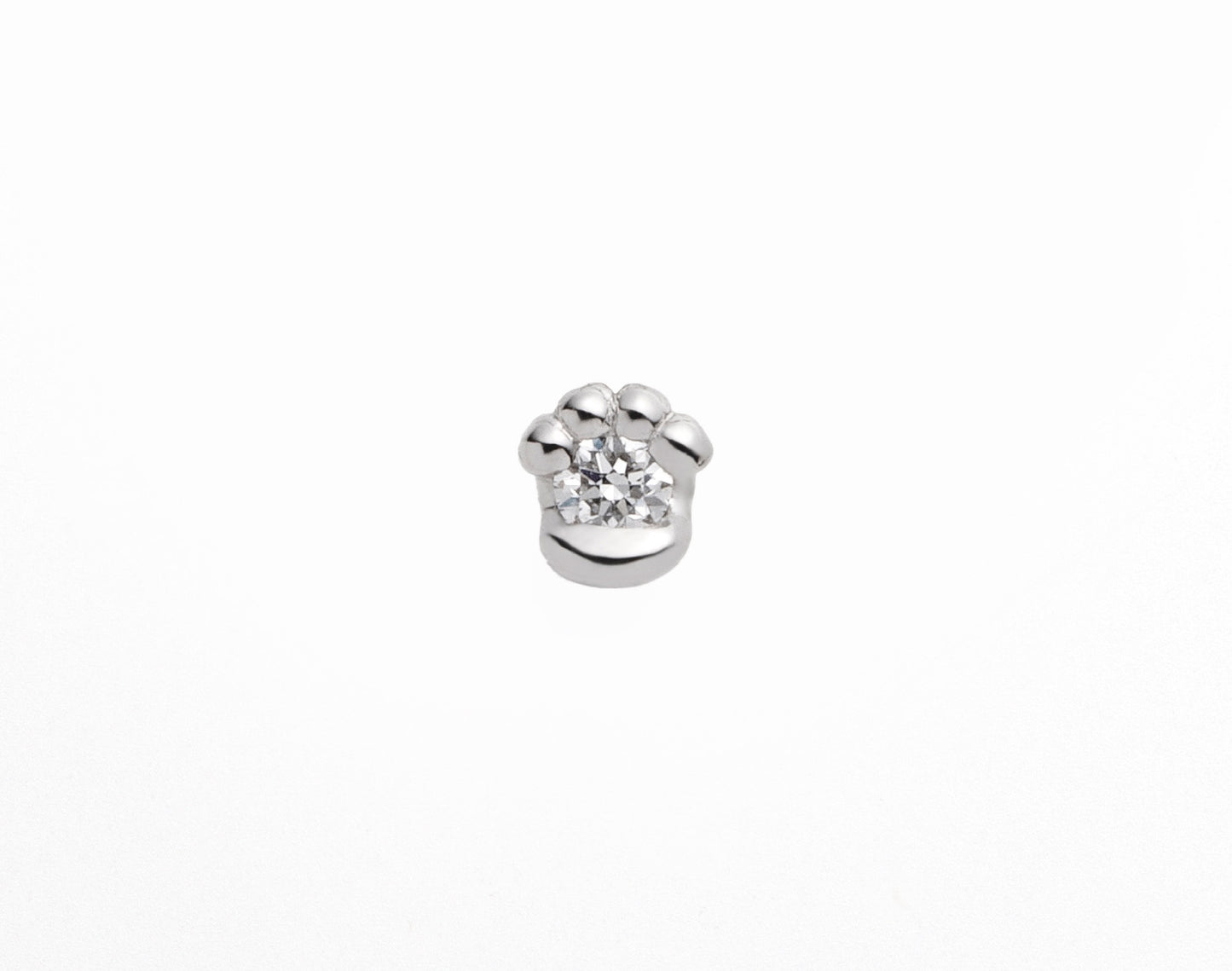 【N.E.K.O. 】猫の肉球モチーフ ピアス(0.08ct)