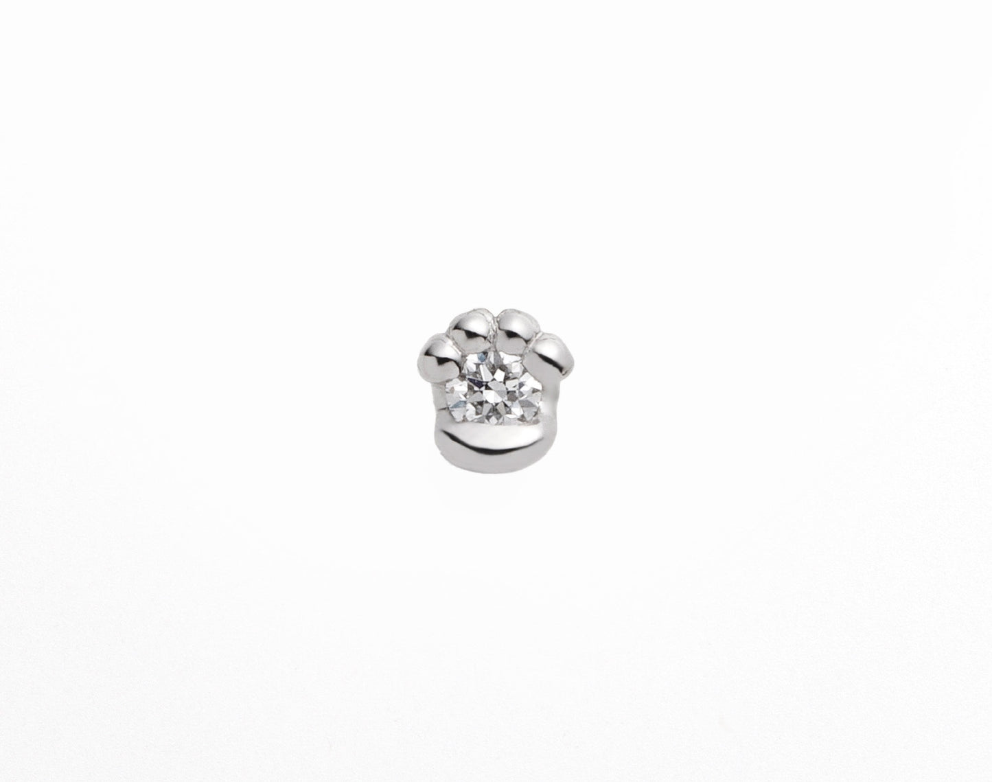 【N.E.K.O. 】猫の肉球モチーフピアス(0.04ct)