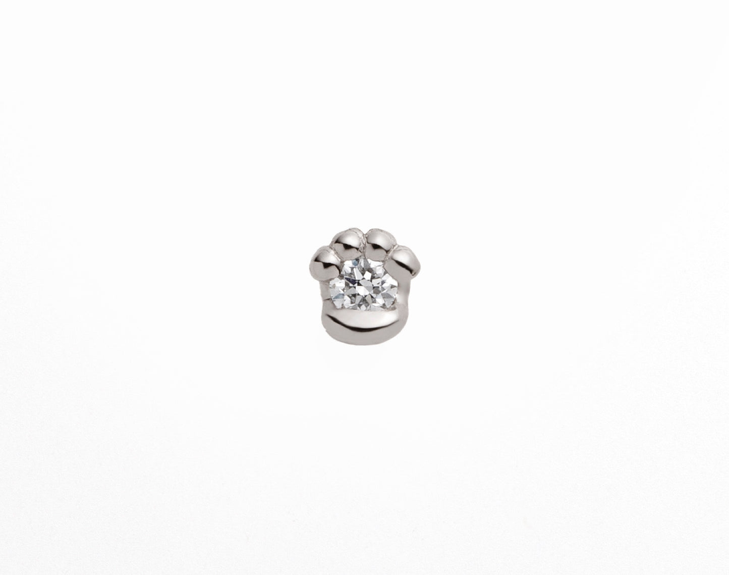 【N.E.K.O. 】猫の肉球モチーフ ピアス(0.08ct)