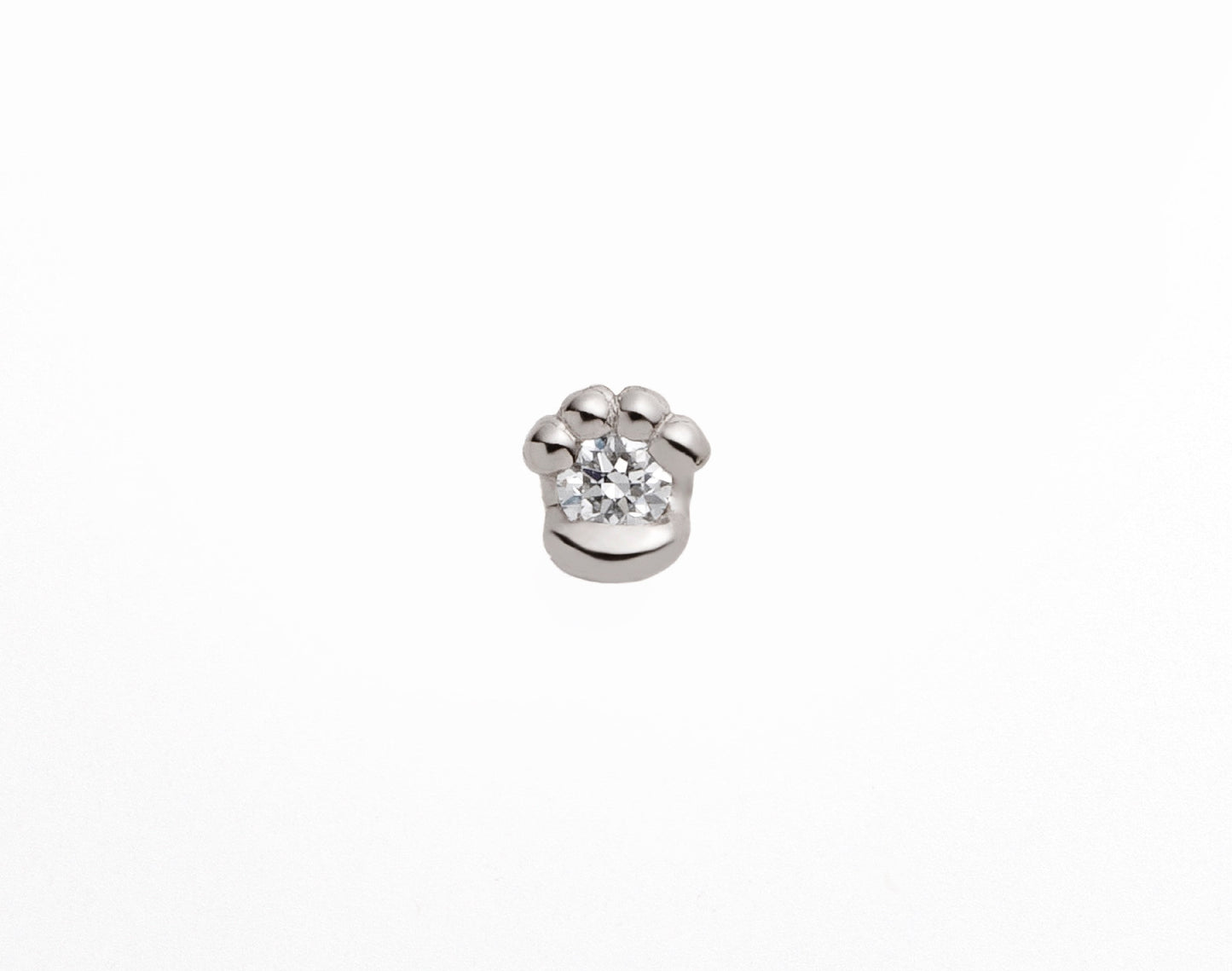 【N.E.K.O. 】猫の肉球モチーフピアス(0.04ct)