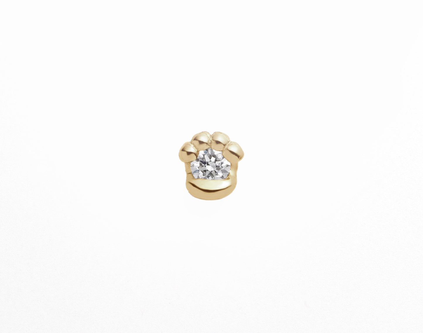 【N.E.K.O. 】猫の肉球モチーフ ピアス(0.08ct)