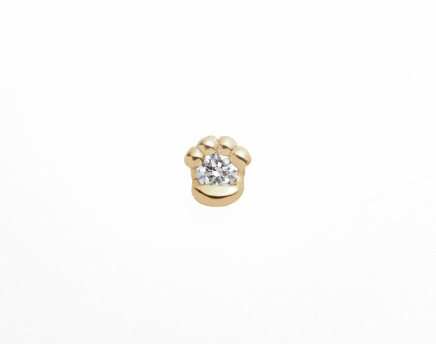 【N.E.K.O. 】猫の肉球モチーフピアス(0.04ct)