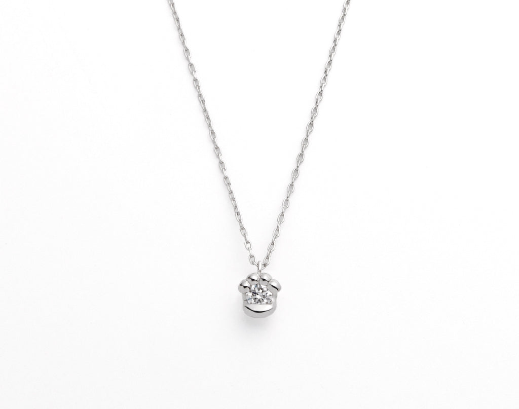 【N.E.K.O. 】猫の肉球モチーフ ネックレス(0.04ct)