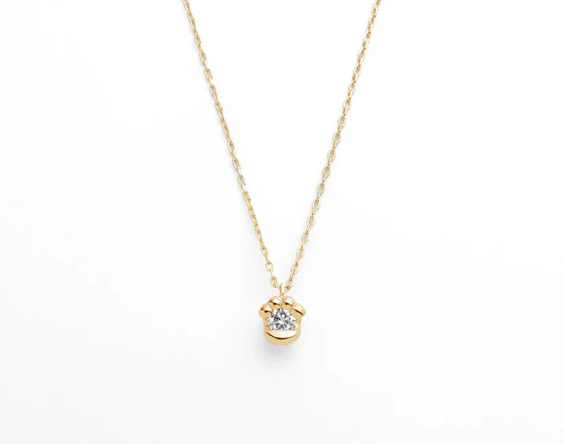 【N.E.K.O. 】猫の肉球モチーフ ネックレス(0.04ct)