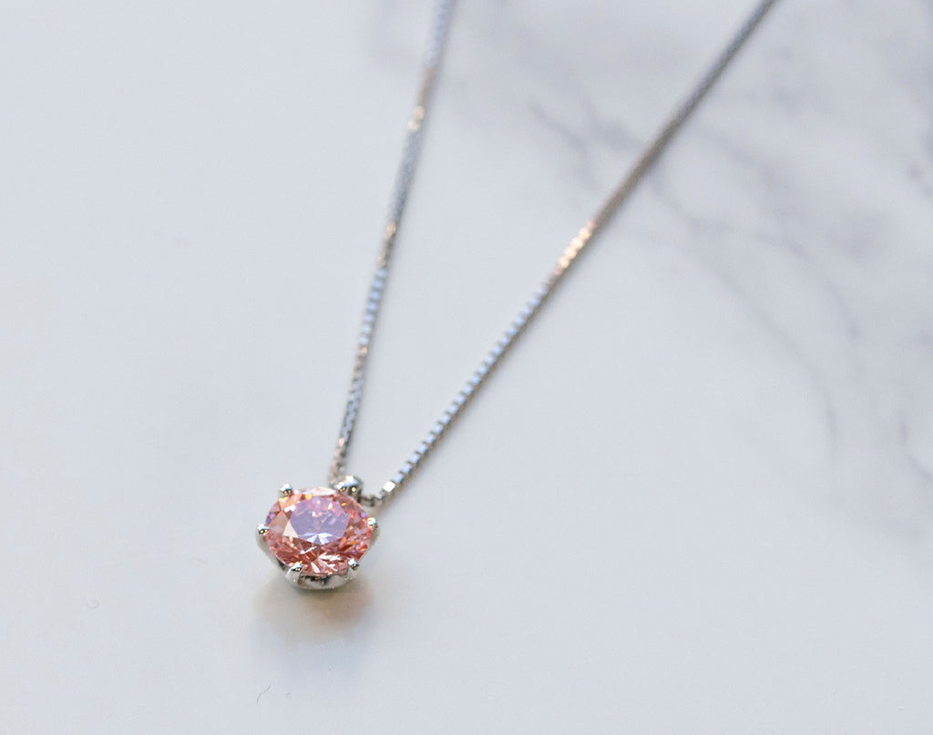 ラボグロウンダイヤモンドネックレス/1.0ct/Fancy Vivid Pink/VVS2-3EX