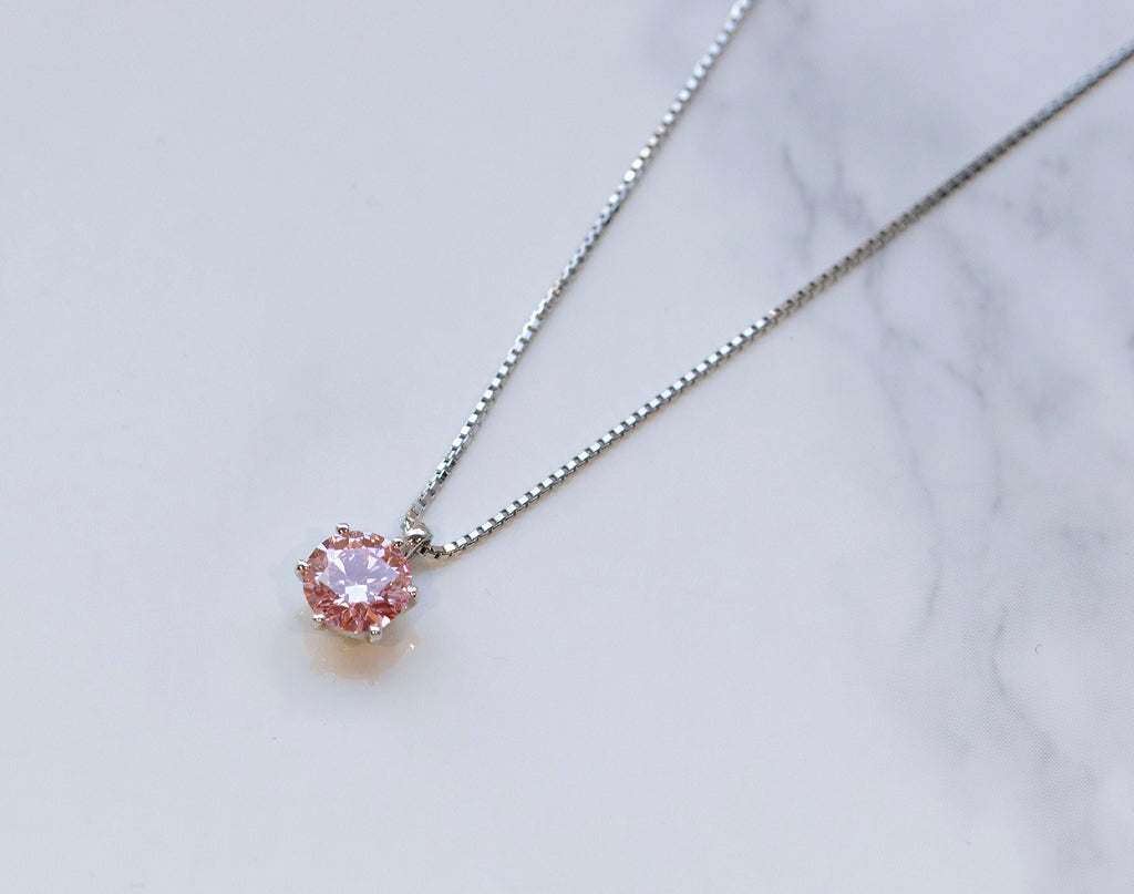 ラボグロウンダイヤモンドネックレス/1.0ct/Fancy Vivid Pink/VVS2-3EX