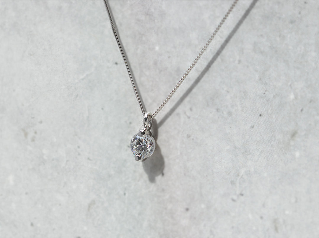 ラボグロウンダイヤモンド プラチナネックレス/0.5ct/E/VVS2-ID