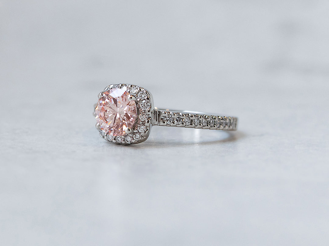 ラボグロウン ピンクダイヤモンドリング/LABPINK 1.02ct/FANCY INTENSE PINK-VVS2-EX