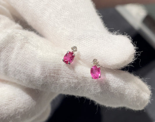 ルビー×プラチナダイヤモンドピアス