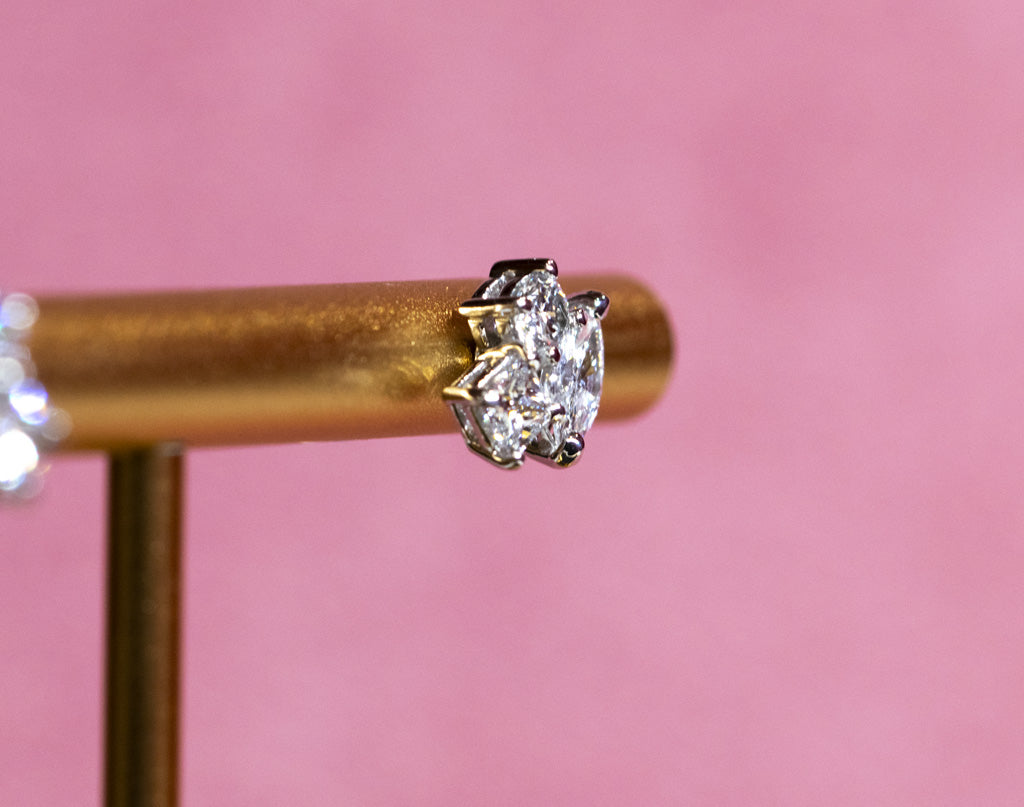 ミックスカットダイヤモンドプラチナピアス(round)