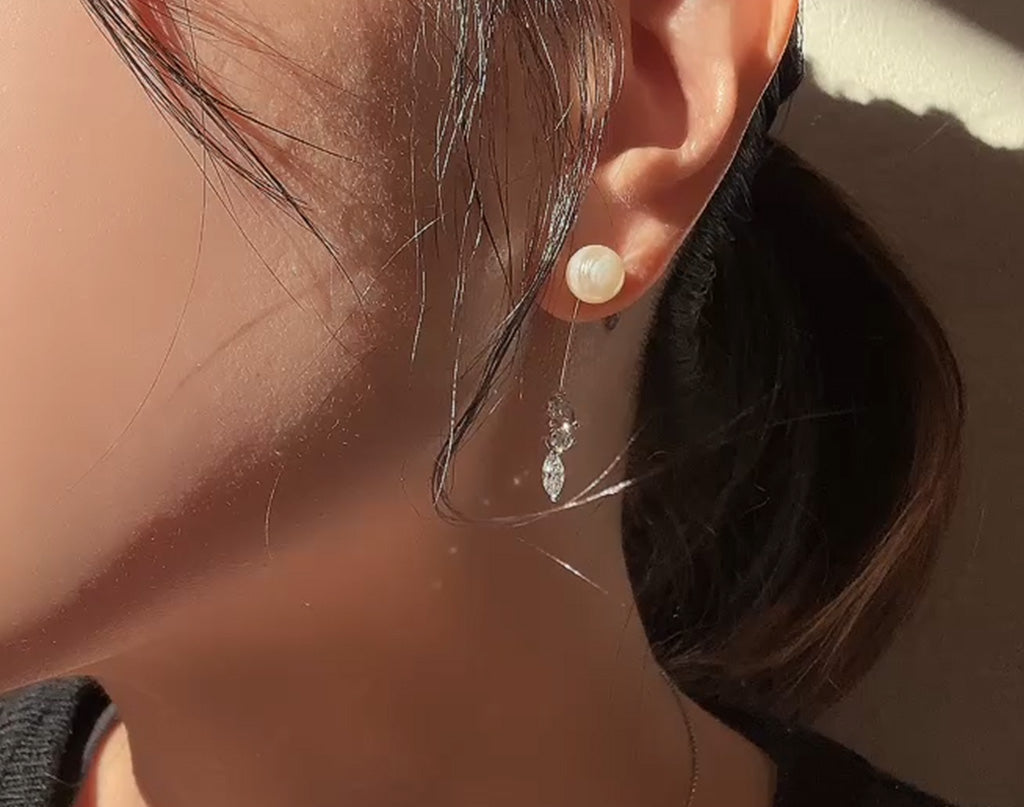 ミックスカットダイヤモンドプラチナピアス パーツ