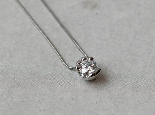 猫の肉球モチーフ ネックレス(1.0ct)