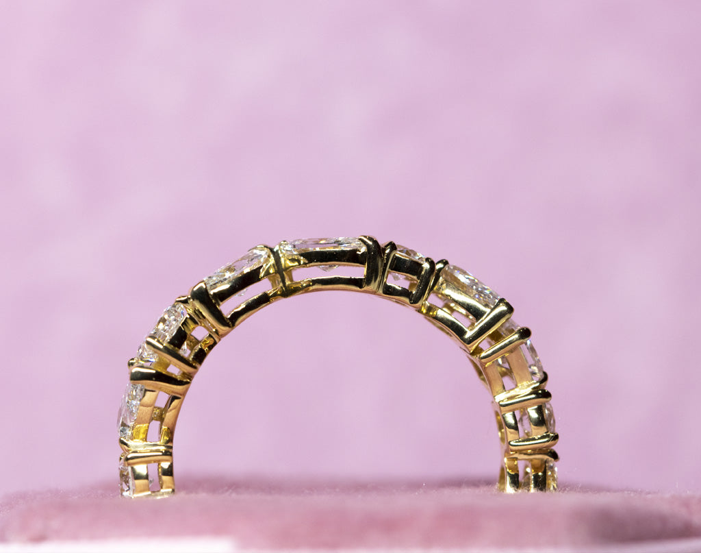 ミックスカットダイヤモンドイエローゴールドリング